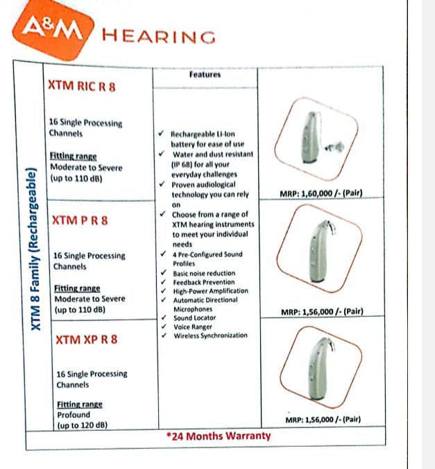 A&M Hearing Aid XTM 8